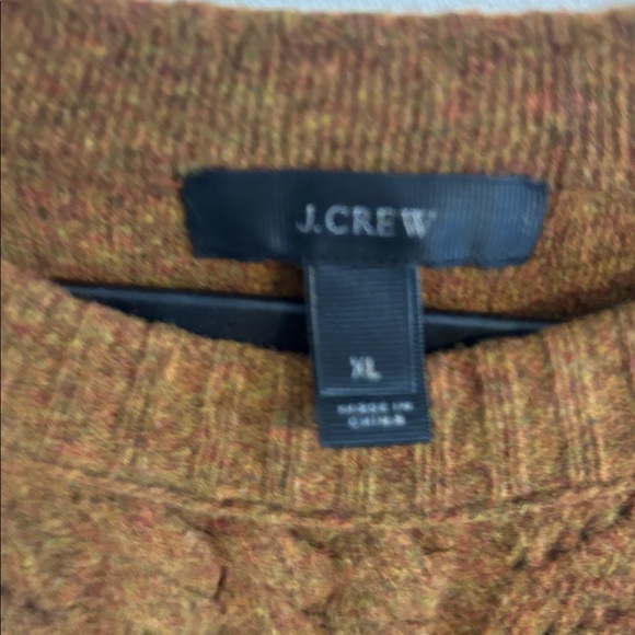 J. Crew Mustard Brown soft 100% wool Crew Neck Sweater size XL - Picture 6 of 10